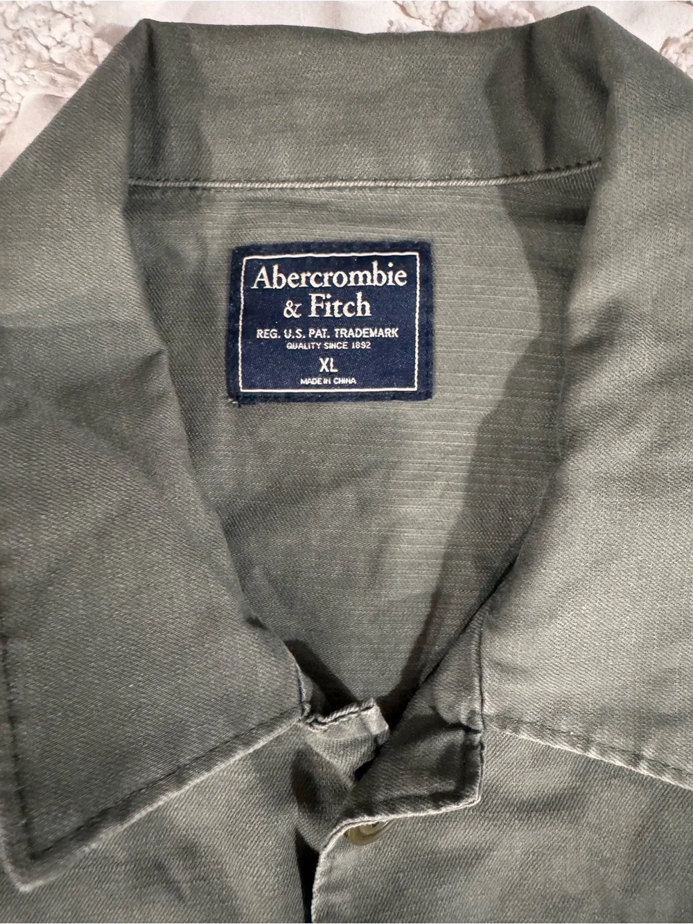 Abercrombie & Fitch Men's Olive Green Utility Jacket